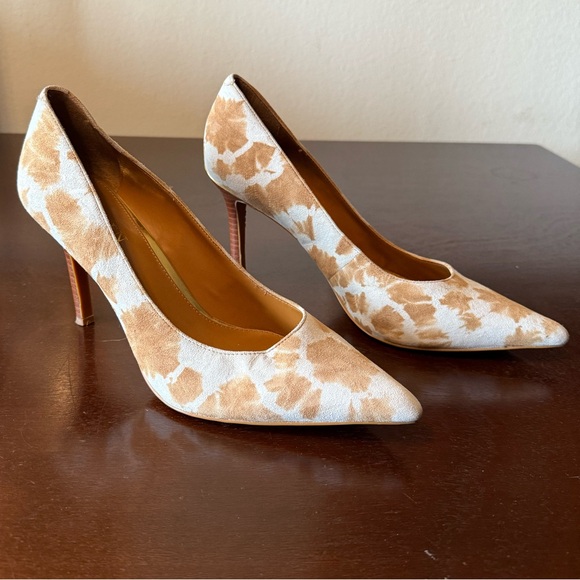 Lauren by Ralph Lauren “Sarina” Stiletto - Ivory/Blue Tie Dye Suede - Size 9 - Picture 1 of 10